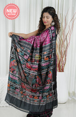 Load image into Gallery viewer, Exclusive Odisha Ikkat Khandua Silk Saree- Varnamala Wine Pink 3 Saree
