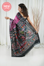 Load image into Gallery viewer, Exclusive Odisha Ikkat Khandua Silk Saree- Varnamala Wine Pink 3 Saree
