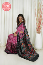 Load image into Gallery viewer, Exclusive Odisha Ikkat Khandua Silk Saree- Varnamala Wine Pink 3 Saree
