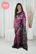 Load image into Gallery viewer, Exclusive Odisha Ikkat Khandua Silk Saree- Varnamala Wine Pink 3 Saree
