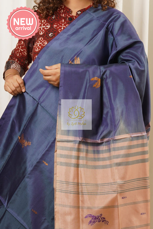 Handwoven Banana Pith Silk Saree With Blouse Piece Saree