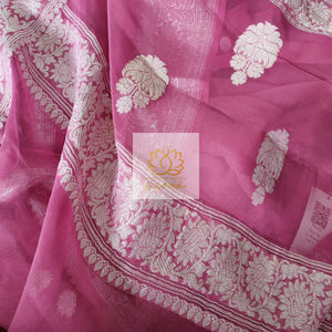 Banarasi Chiffon Saree- Mauve Pink Saree