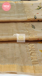 Load image into Gallery viewer, Handwoven Mangalagiri Semi Silk Cotton Saree- Light Brown
