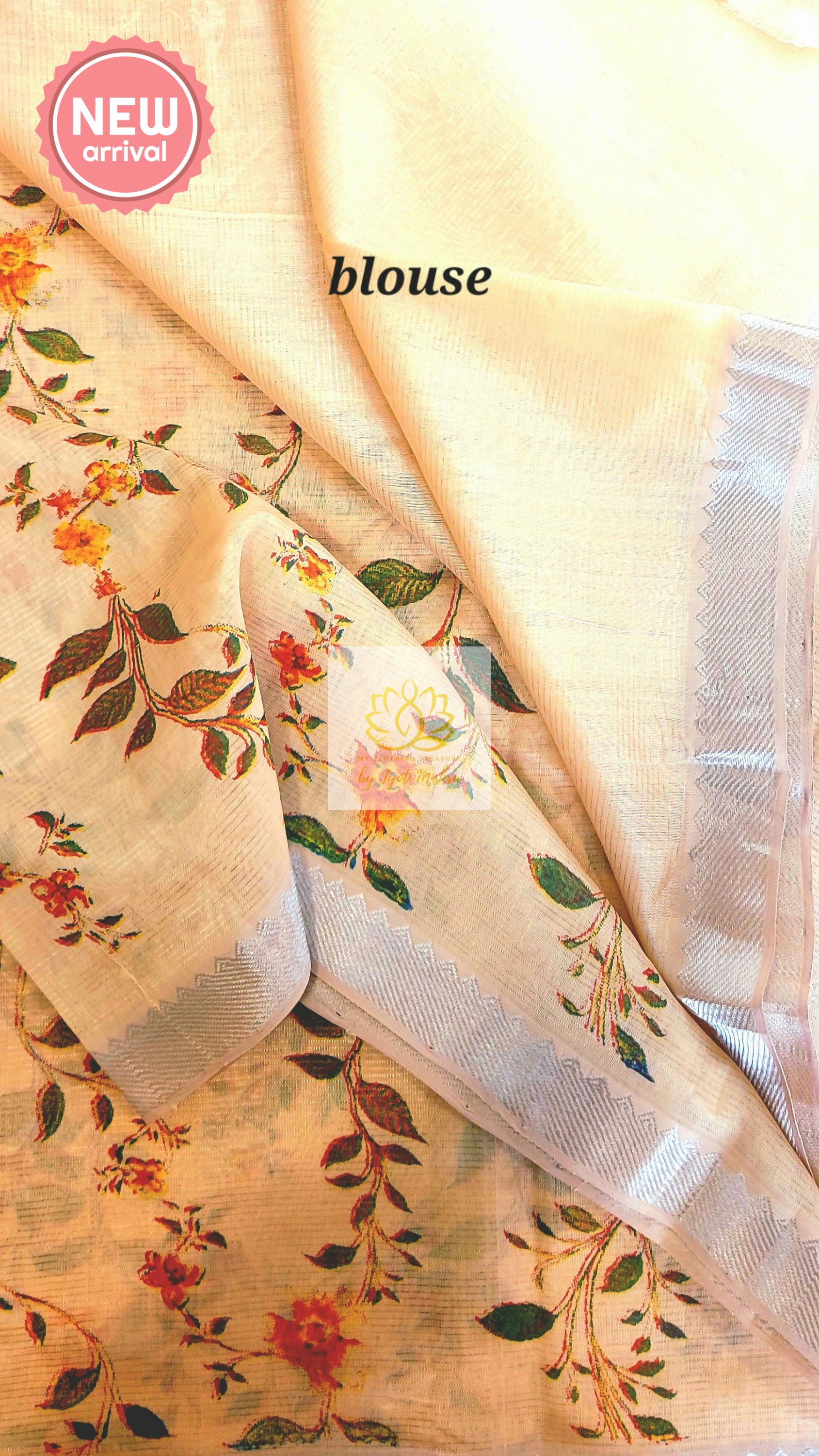 Handwoven Mangalagiri Semi Silk Cotton Saree- Pale Yellow