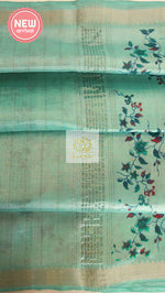 Load image into Gallery viewer, Handwoven Mangalagiri Semi Silk Cotton Saree- Pastel Blue
