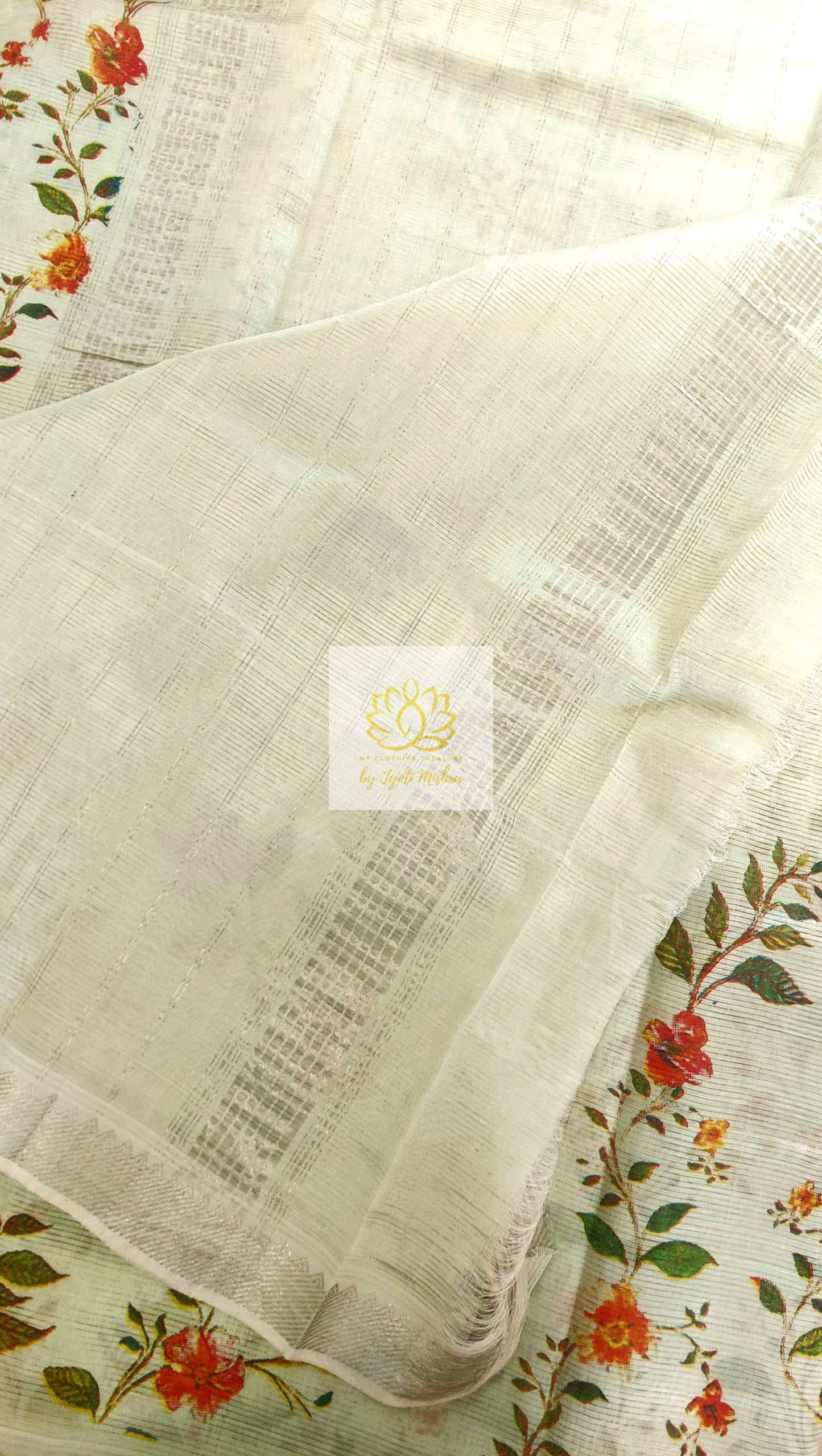 Handwoven Mangalagiri Semi Silk Cotton Saree- Pastel Green