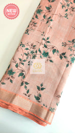 Load image into Gallery viewer, Handwoven Mangalagiri Semi Silk Cotton Saree- Peach
