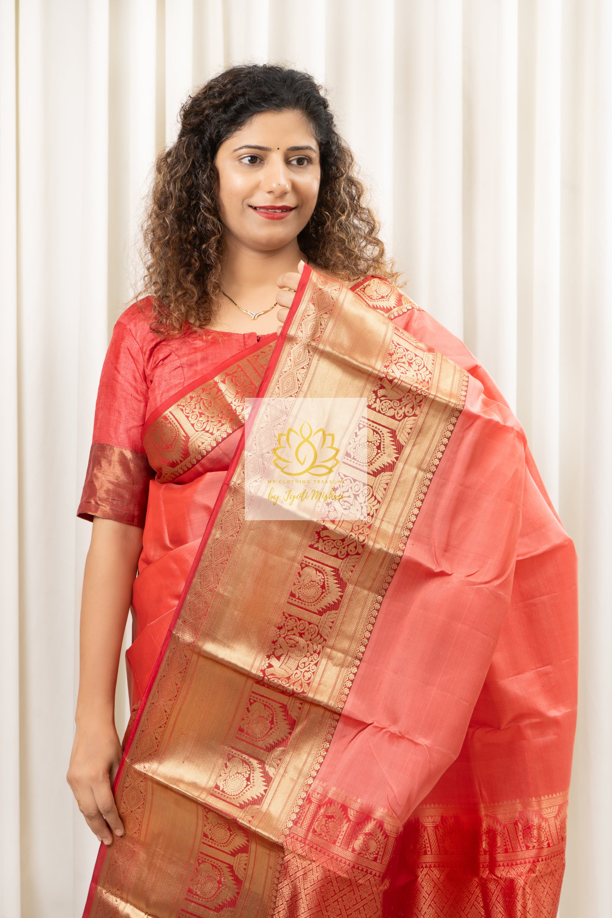 Kanjivaram Silk Saree- Peach