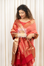 Load image into Gallery viewer, Kanjivaram Silk Saree- Peach
