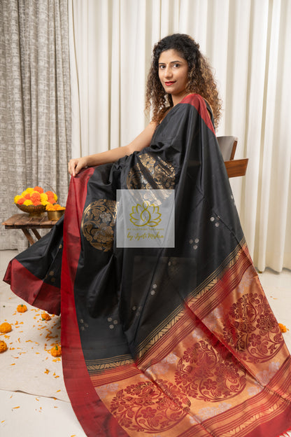 Kanjivaram Soft Silk Saree- Black