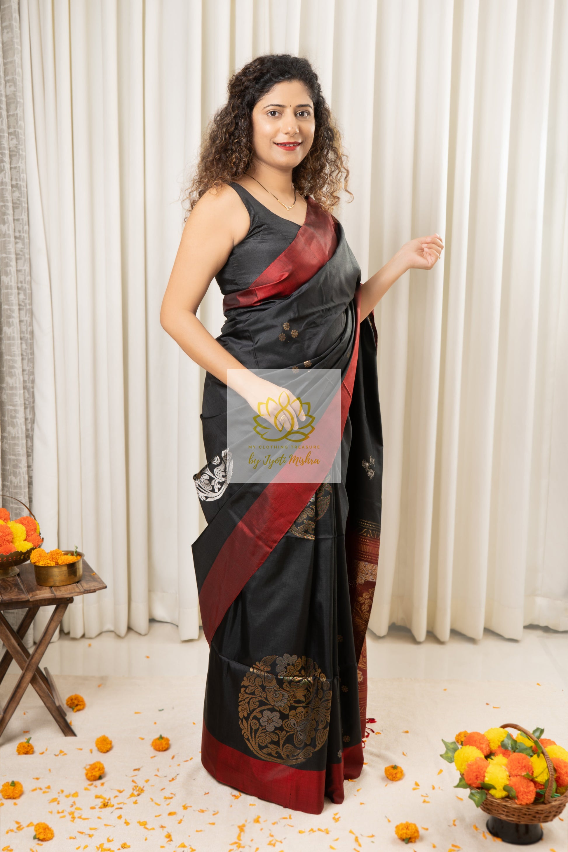 Kanjivaram Soft Silk Saree- Black