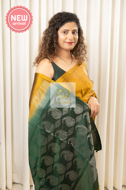 Kanjivaram Soft Silk Saree- Mustard Gold