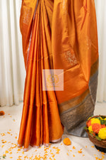 Load image into Gallery viewer, Kanjivaram Soft Silk Saree- Orange
