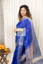 Load image into Gallery viewer, Kanjivaram Soft Silk Saree- Royal Blue
