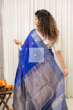 Load image into Gallery viewer, Kanjivaram Soft Silk Saree- Royal Blue
