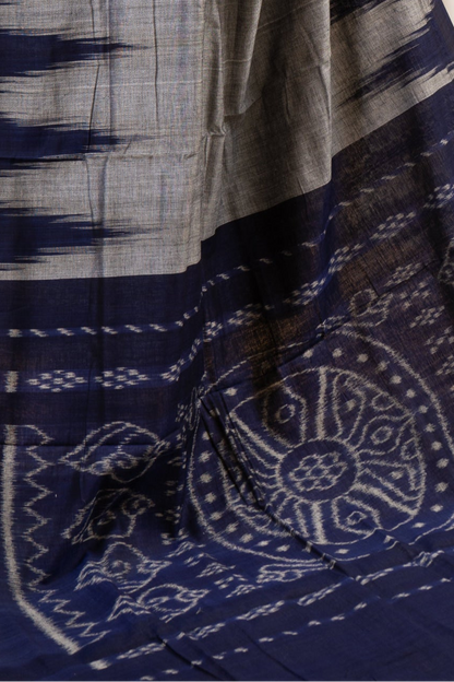 Kargil Cotton Saree- Grey Navy