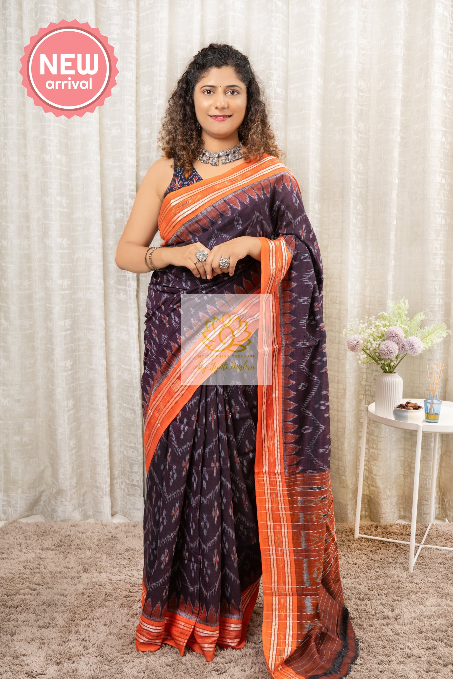 Khandua Cotton Saree - Burgundy Saree