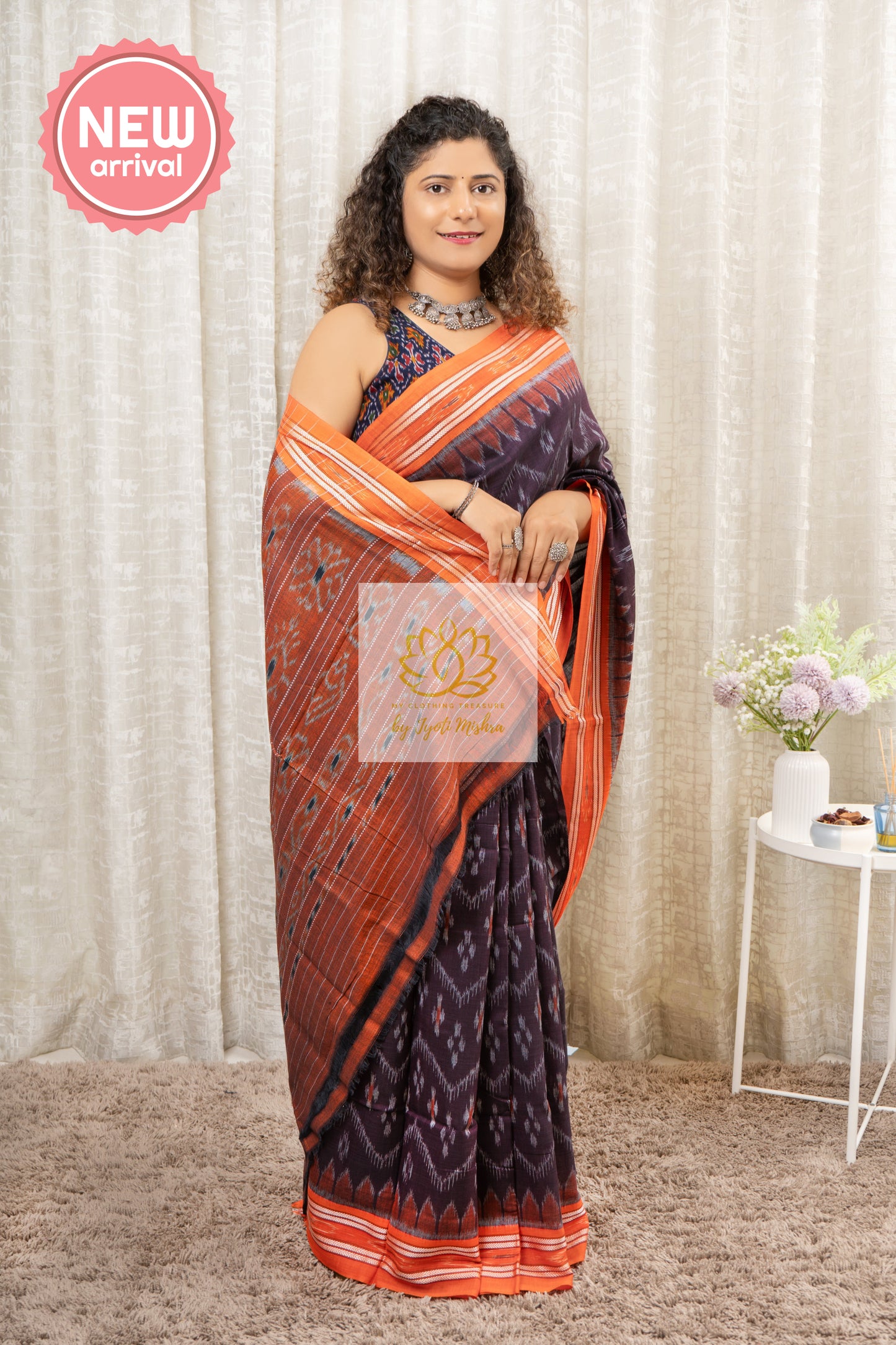 Khandua Cotton Saree - Burgundy Saree