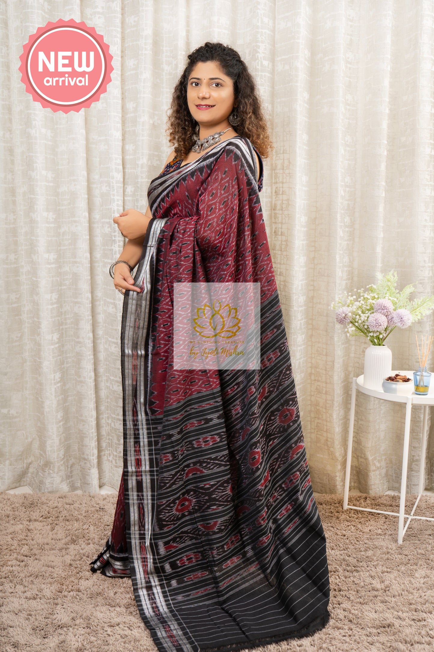 Khandua Cotton Saree - Maroon Saree