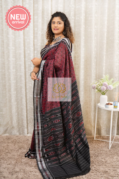 Khandua Cotton Saree - Maroon Saree