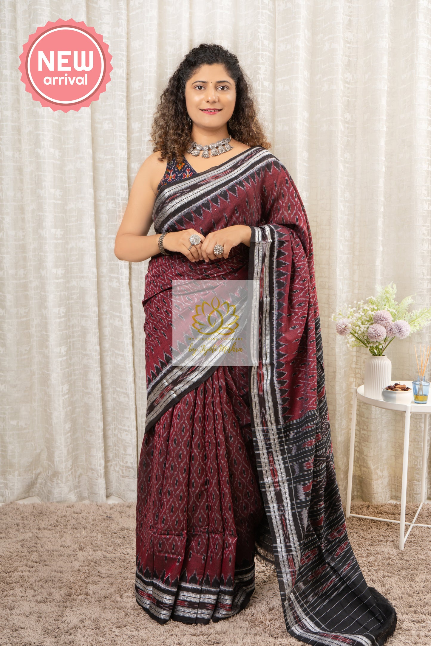 Khandua Cotton Saree - Maroon Saree