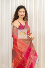 Load image into Gallery viewer, Maheshwari Silk Cotton Ombre Saree - Fuchsia Pink
