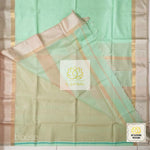 Load image into Gallery viewer, Maheshwari Silk Cotton Saree - Mint Green
