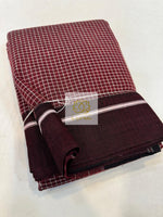 Load image into Gallery viewer, Maroon Patteda Anchu Cotton Saree With Border
