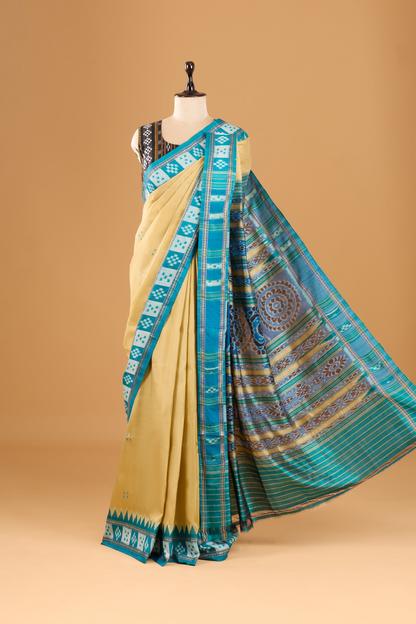 Exclusive Odisha Ikkat Nuapatna Silk Saree  - Beige