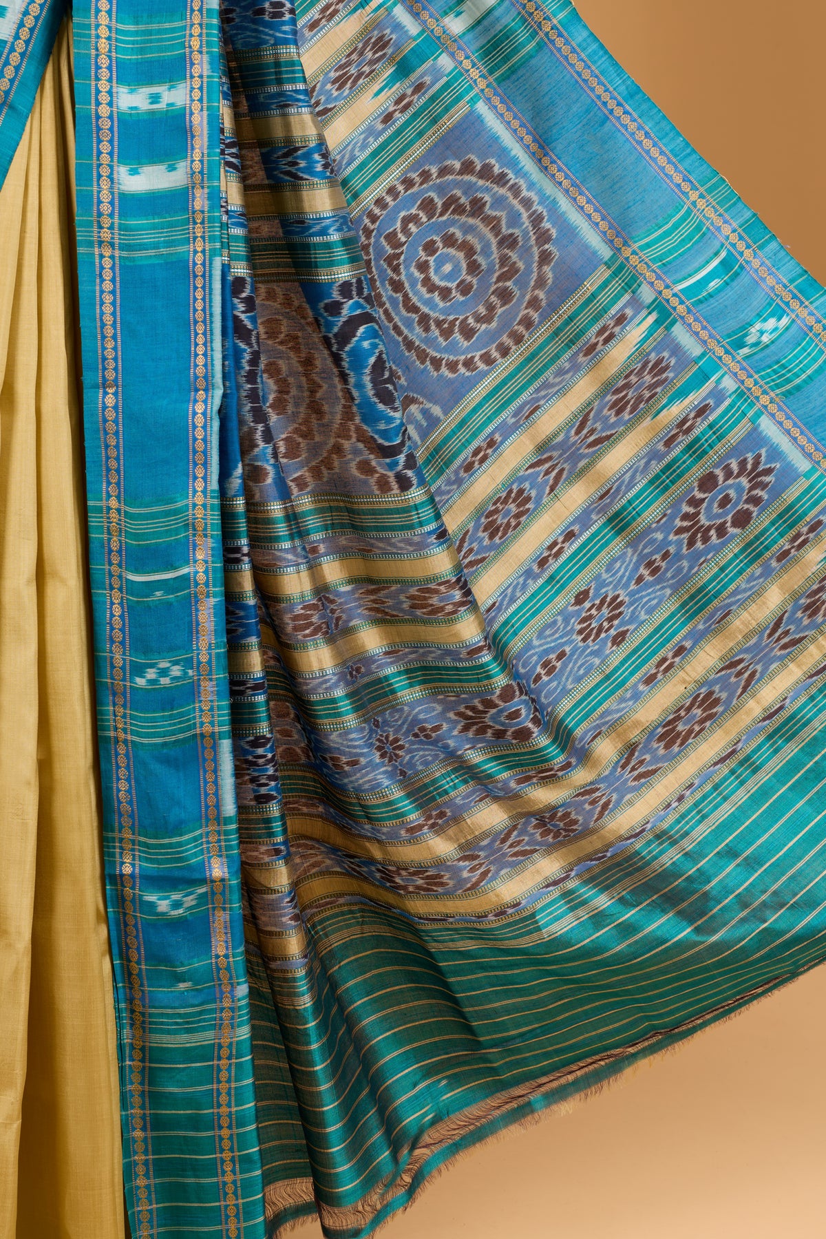 Exclusive Odisha Ikkat Nuapatna Silk Saree  - Beige