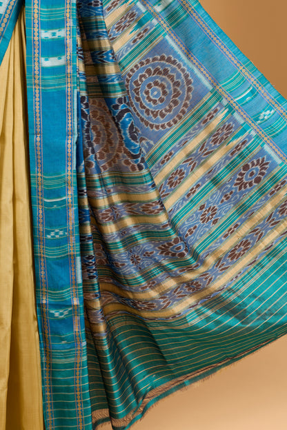 Exclusive Odisha Ikkat Nuapatna Silk Saree  - Beige