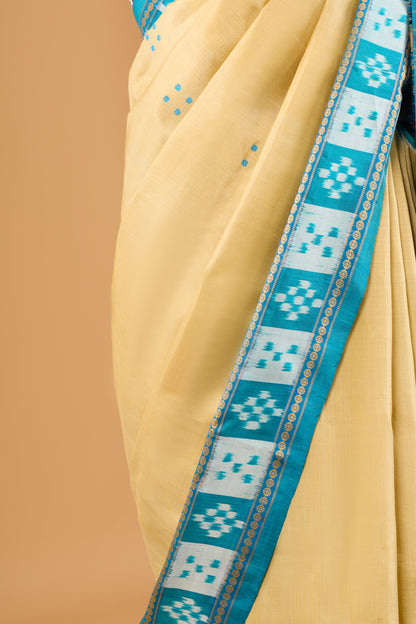 Exclusive Odisha Ikkat Nuapatna Silk Saree  - Beige