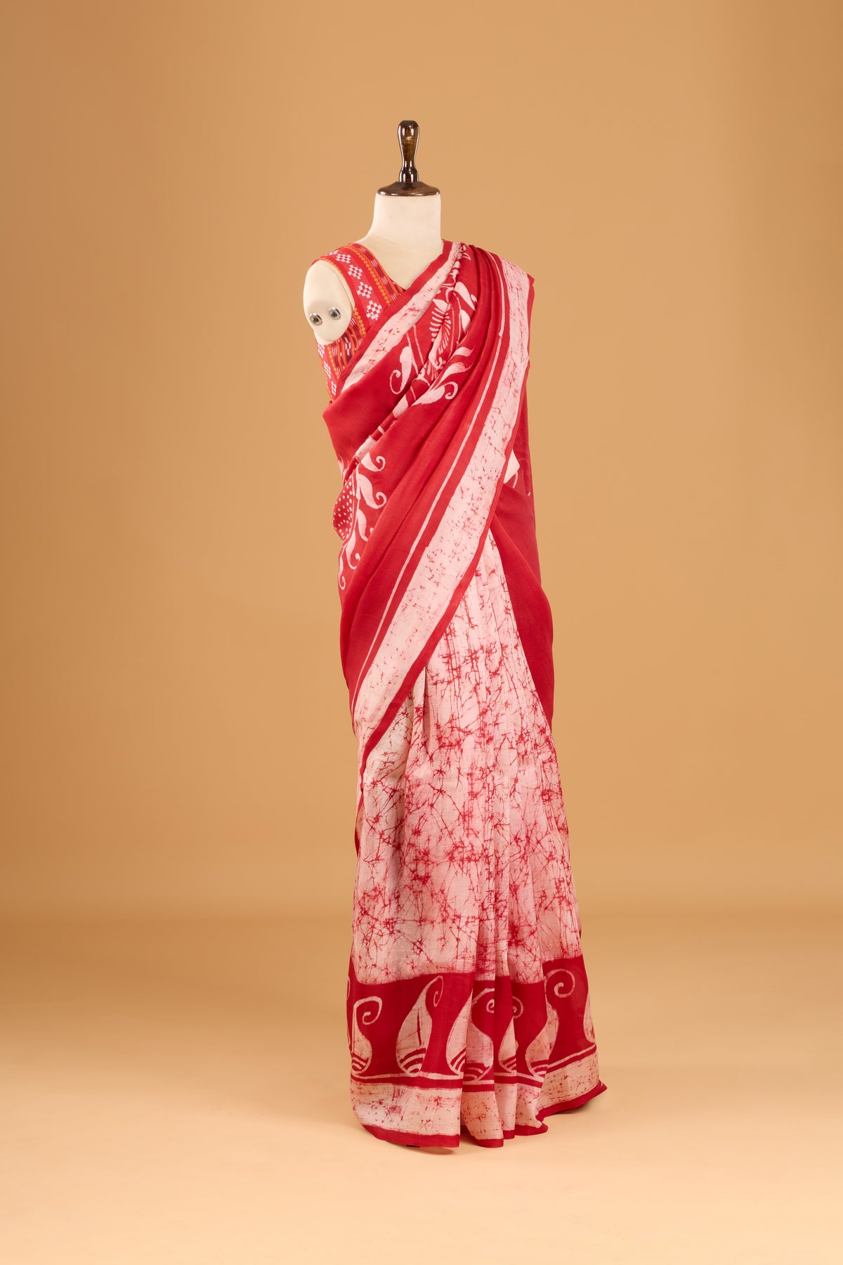 Murshidabad Pure Silk Saree With Hand Batik Print