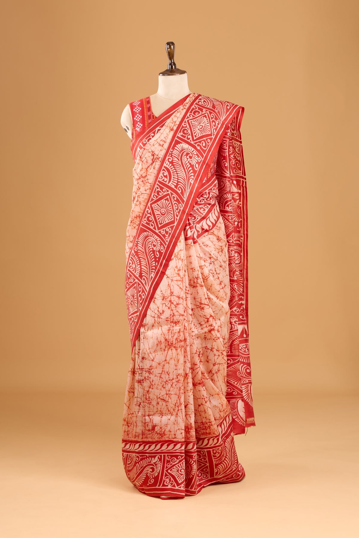 Murshidabad Pure Silk Saree With Hand Batik Print