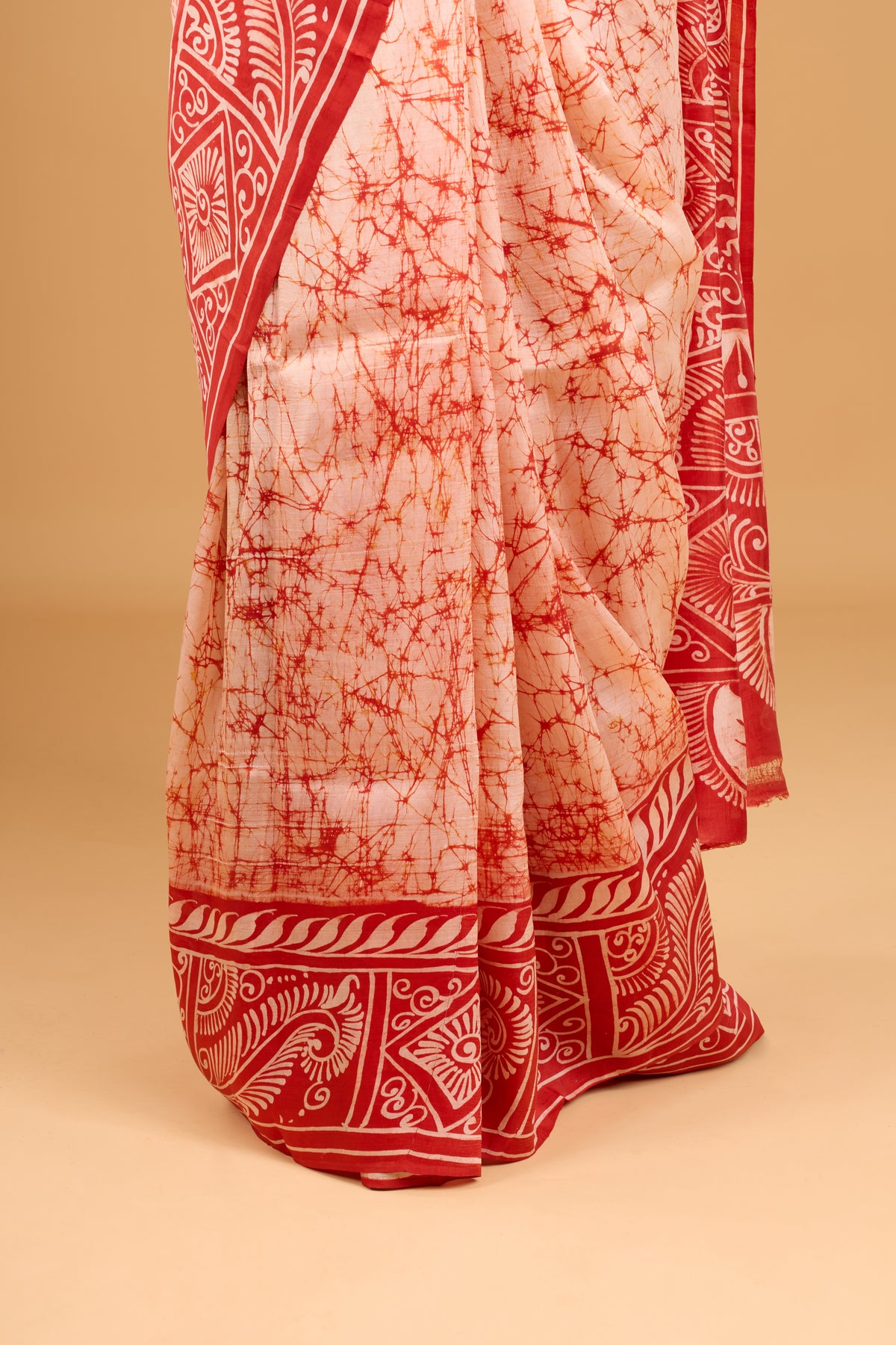 Murshidabad Pure Silk Saree With Hand Batik Print
