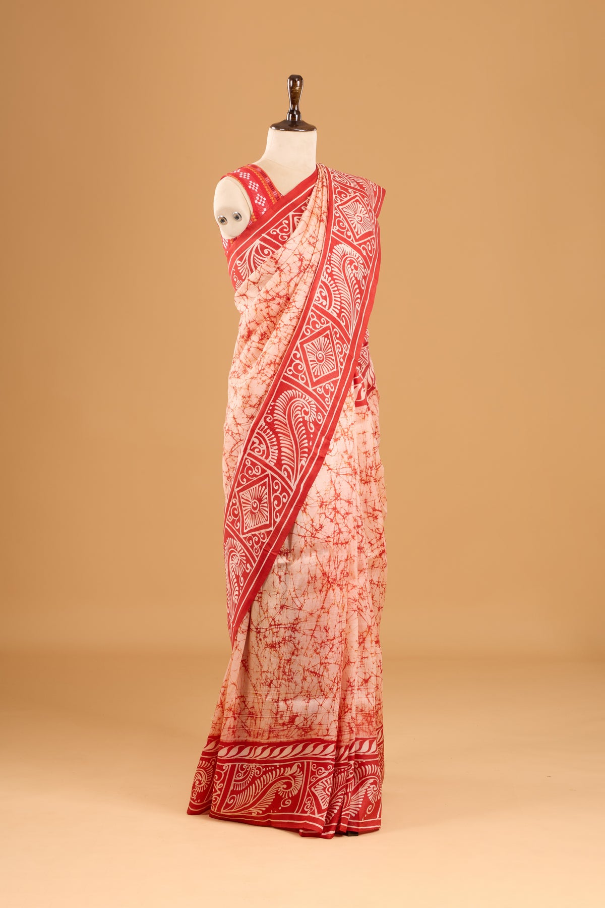 Murshidabad Pure Silk Saree With Hand Batik Print