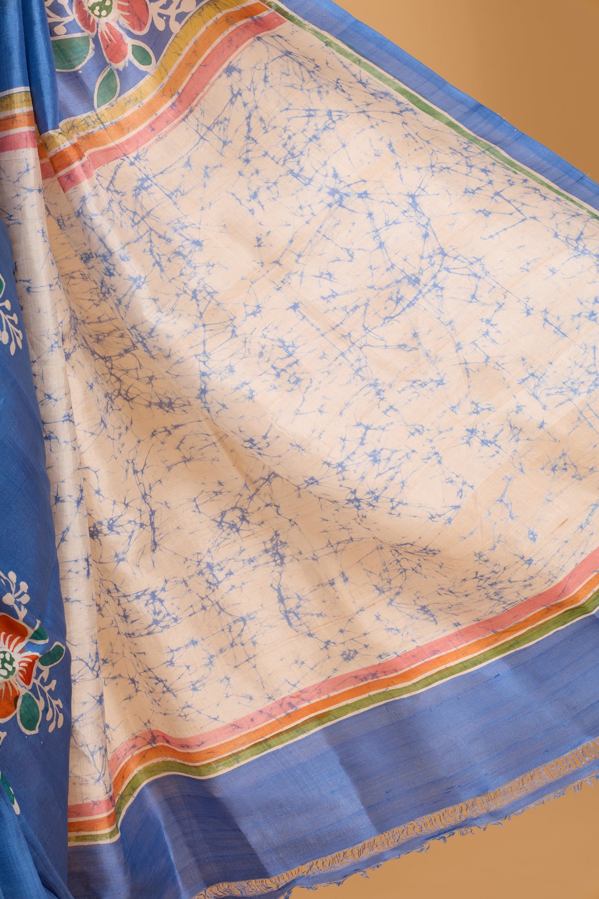Murshidabad Pure Silk Saree With Hand Batik Print