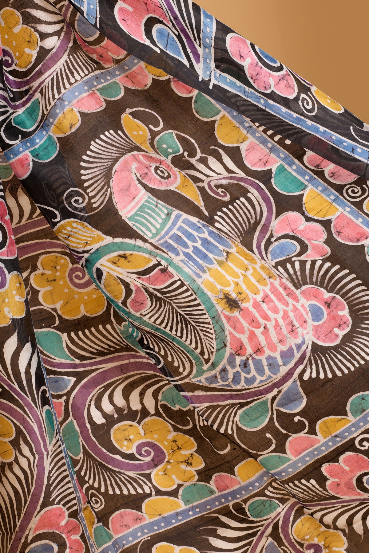 Murshidabad Pure Silk Saree With Hand Batik Print