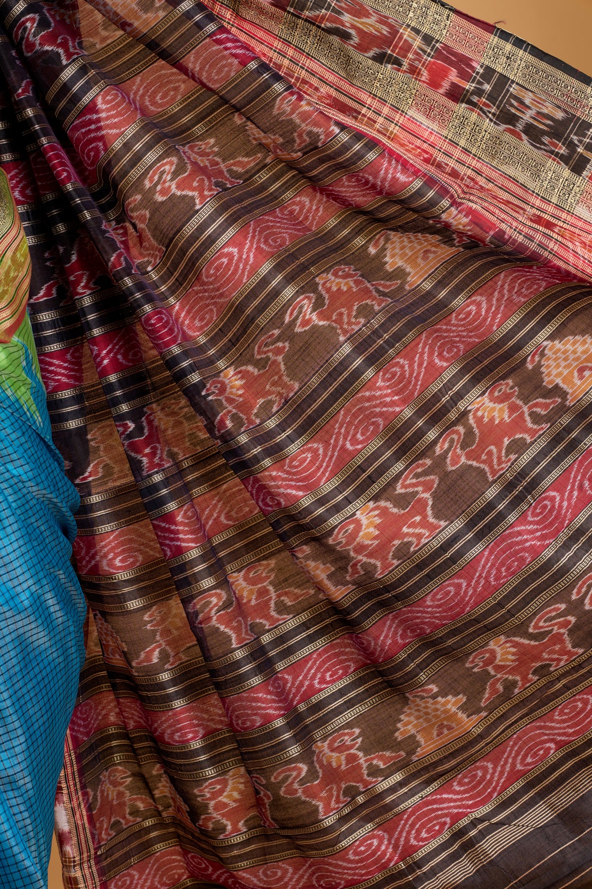 Sachipaar Khandua Silk Saree: Sky Blue
