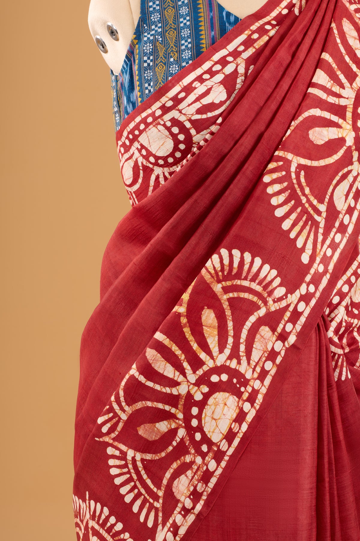Murshidabad Pure Silk Saree With Hand Batik Print