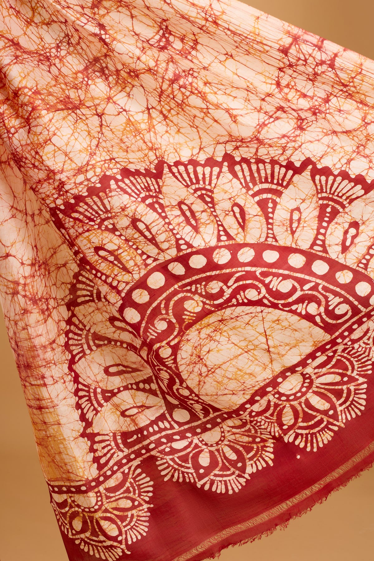 Murshidabad Pure Silk Saree With Hand Batik Print