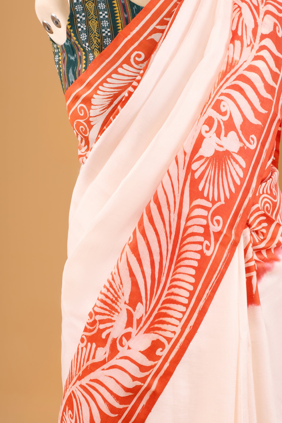 Murshidabad Pure Silk Saree With Hand Batik Print
