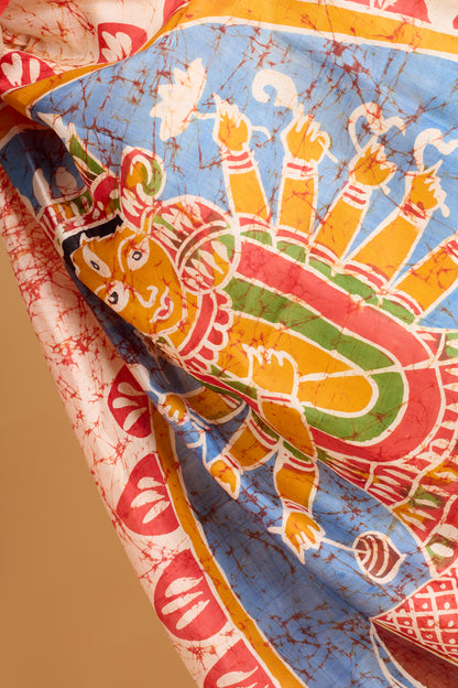 Murshidabad Pure Silk Saree Hand Batik Print