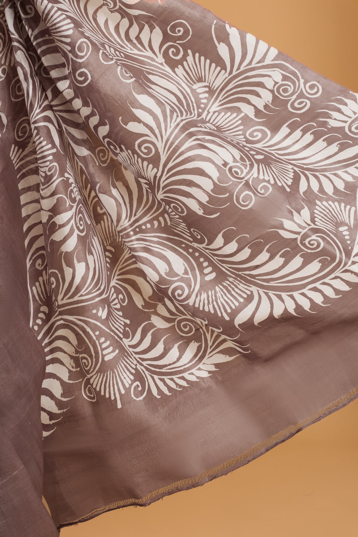Murshidabad Pure Silk Saree With Hand Batik Print