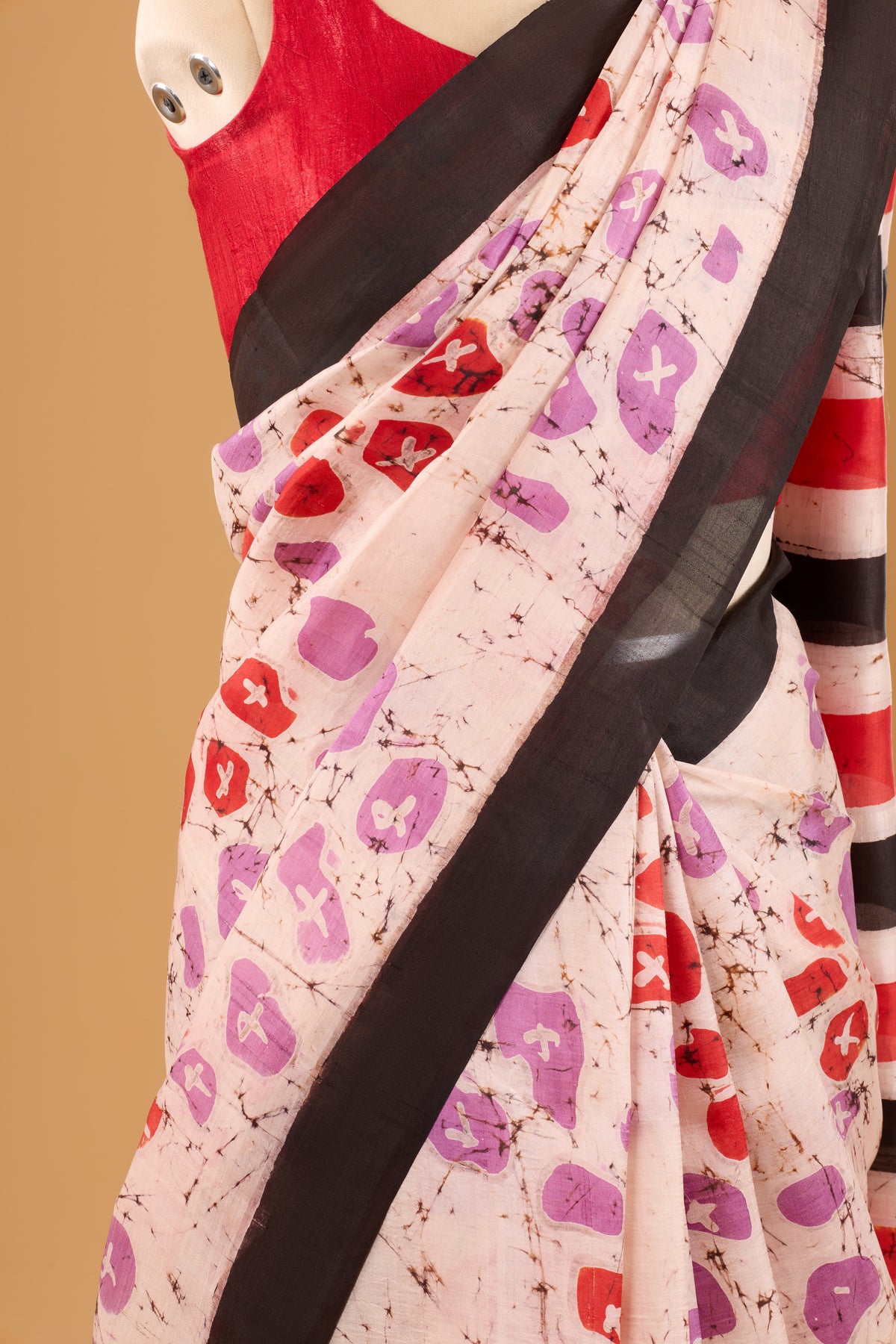 Murshidabad Pure Silk Saree With Hand Batik Print