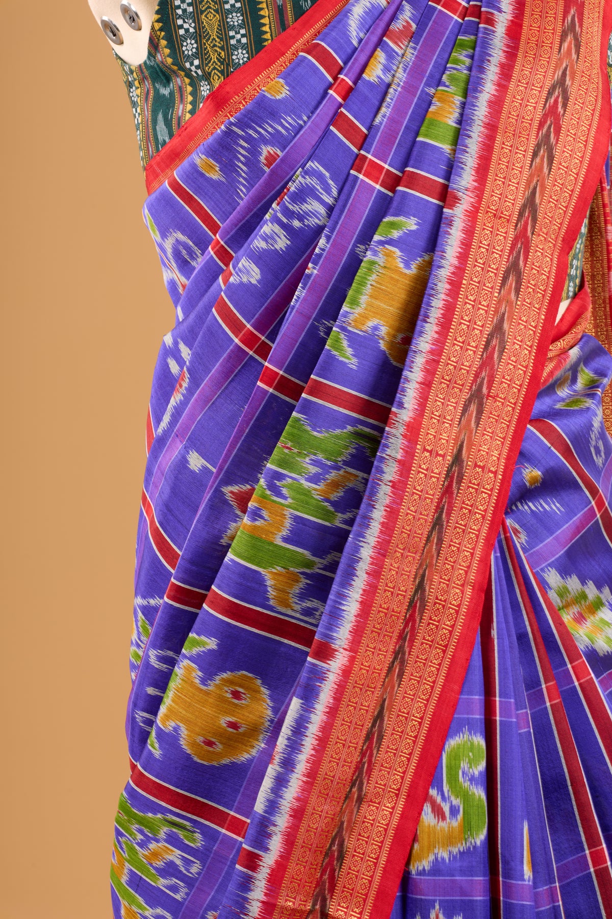 Nabakothi Khandua Silk Saree: Royal Blue