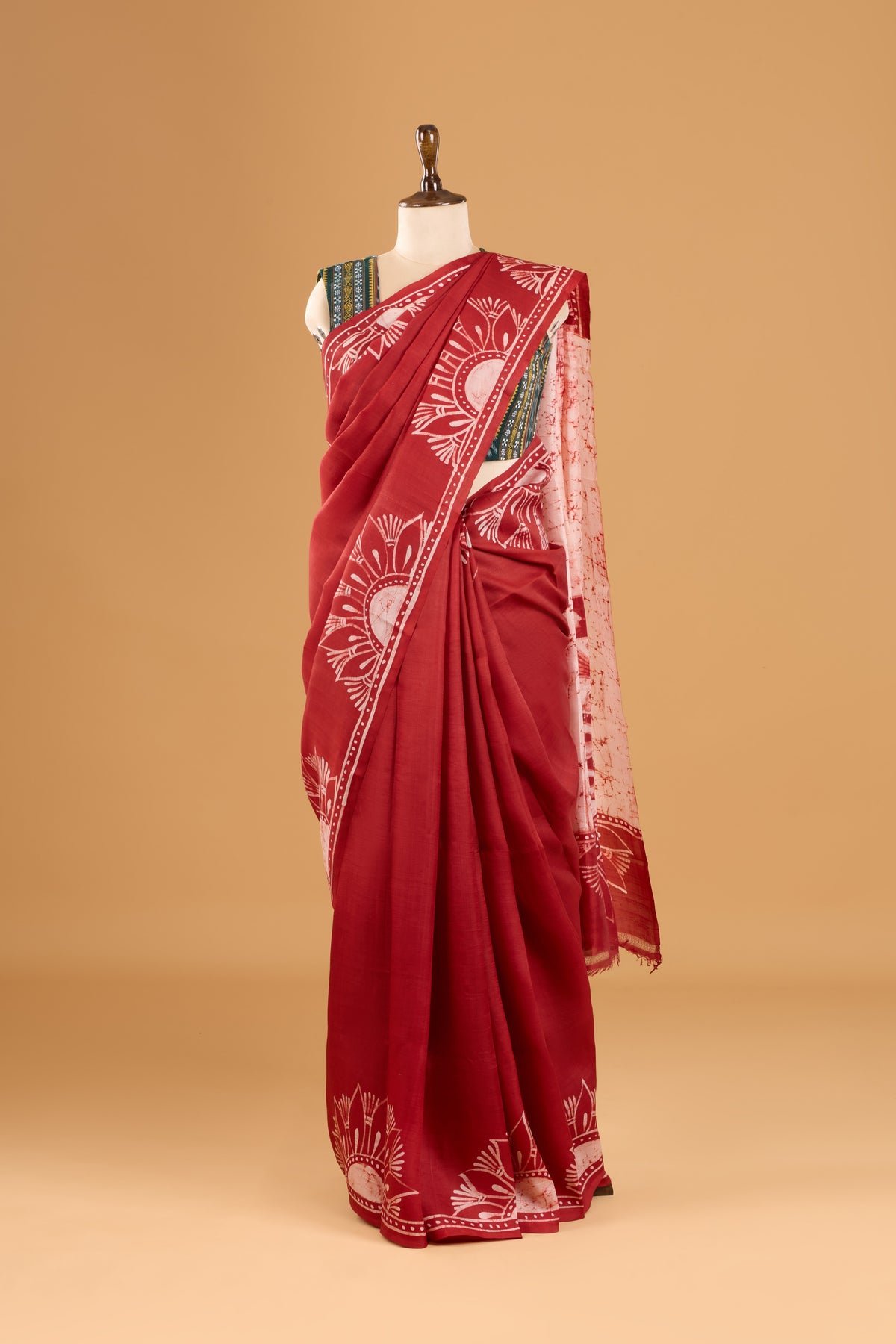 Murshidabad Pure Silk Saree With Hand Batik Print