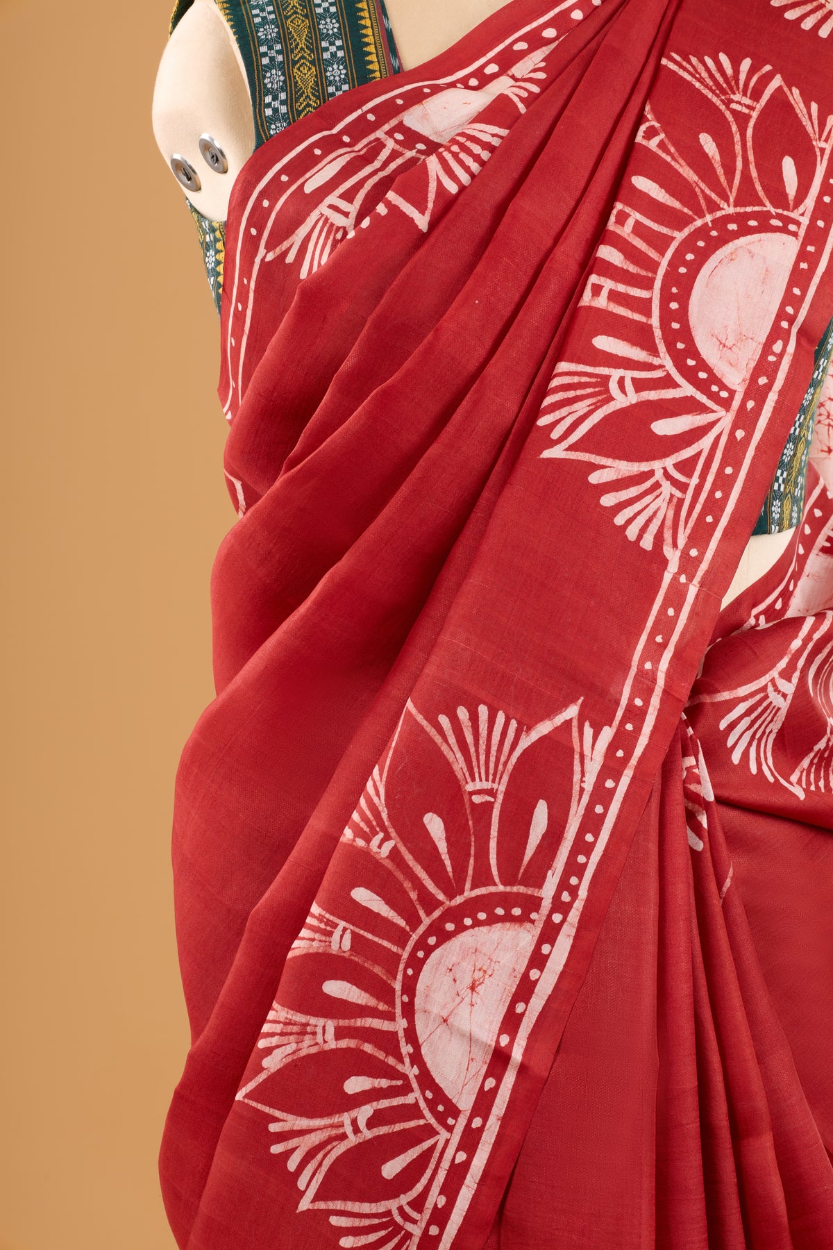 Murshidabad Pure Silk Saree With Hand Batik Print