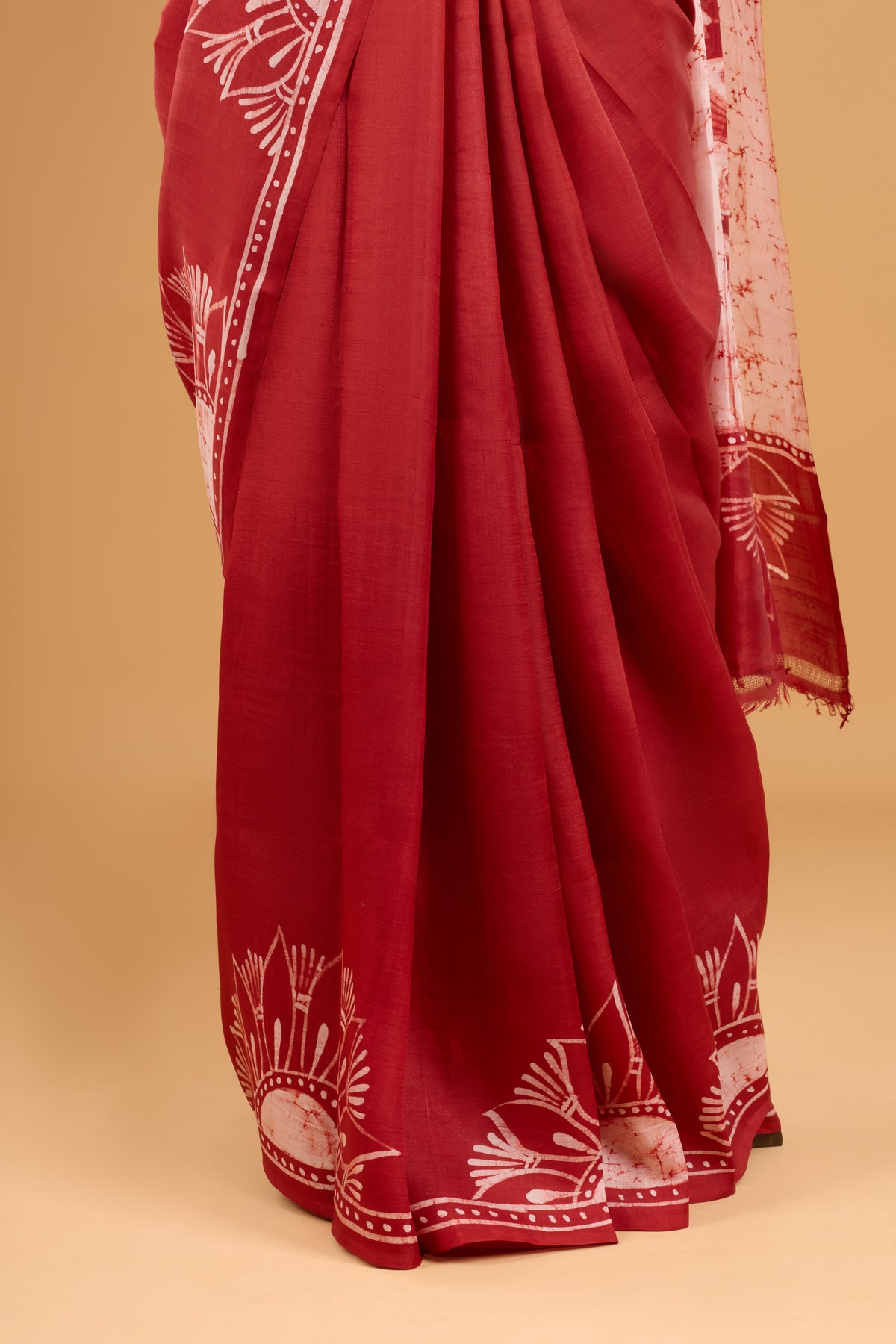 Murshidabad Pure Silk Saree With Hand Batik Print