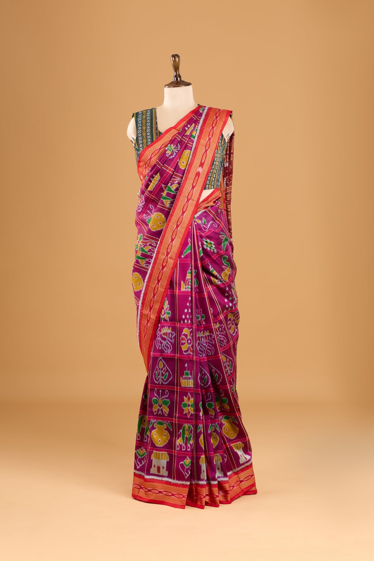Nabakothi Khandua Pure Silk Saree: Purple